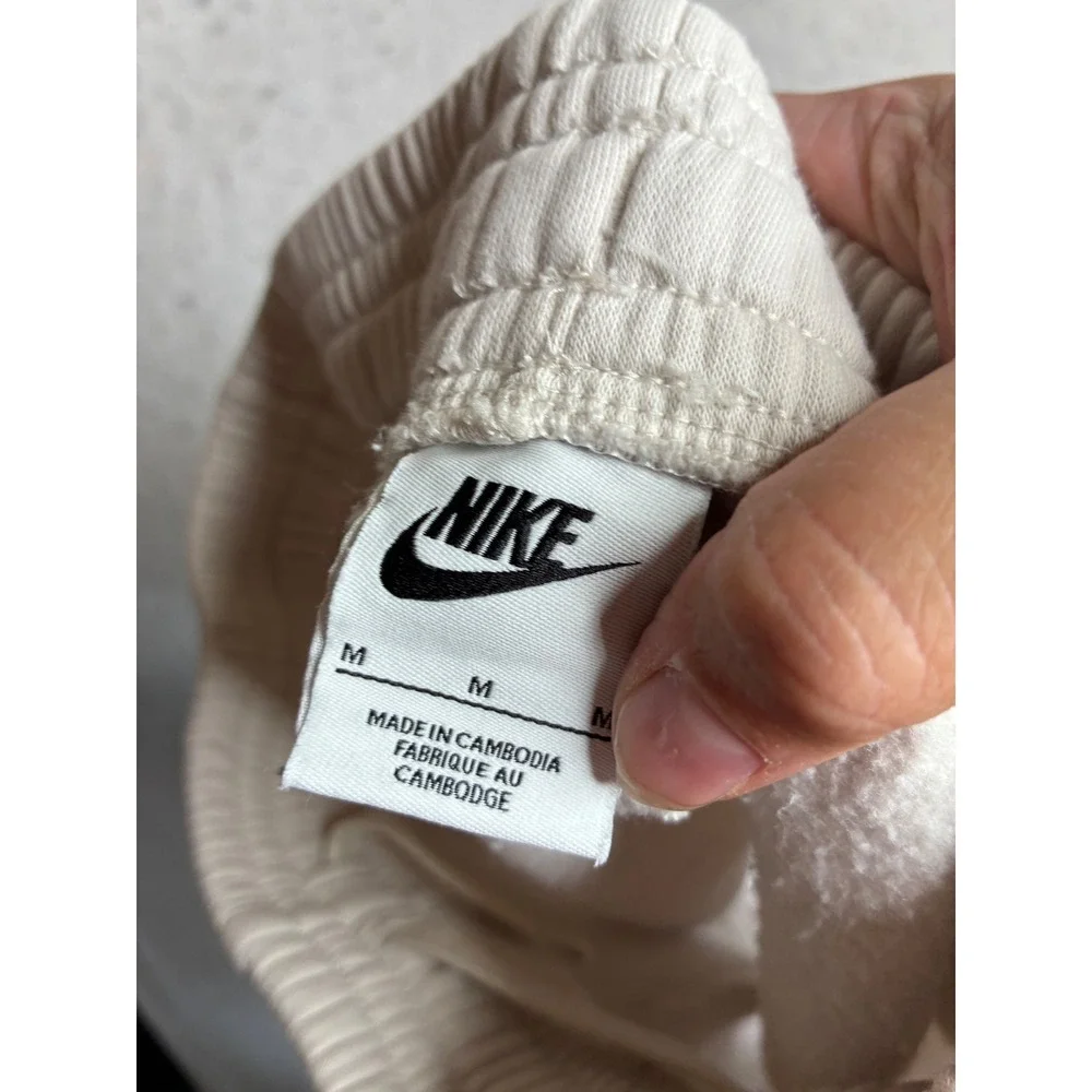 Nike Athletic Dept 1972 Fleece Shorts Cream Oatmeal High Waist Womens Medium